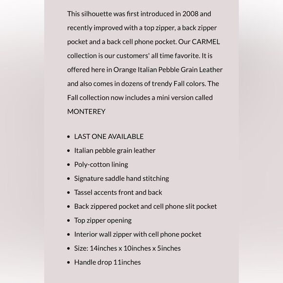 Carla Mancini Carmel camel brown tassel bag - Picture 12 of 15